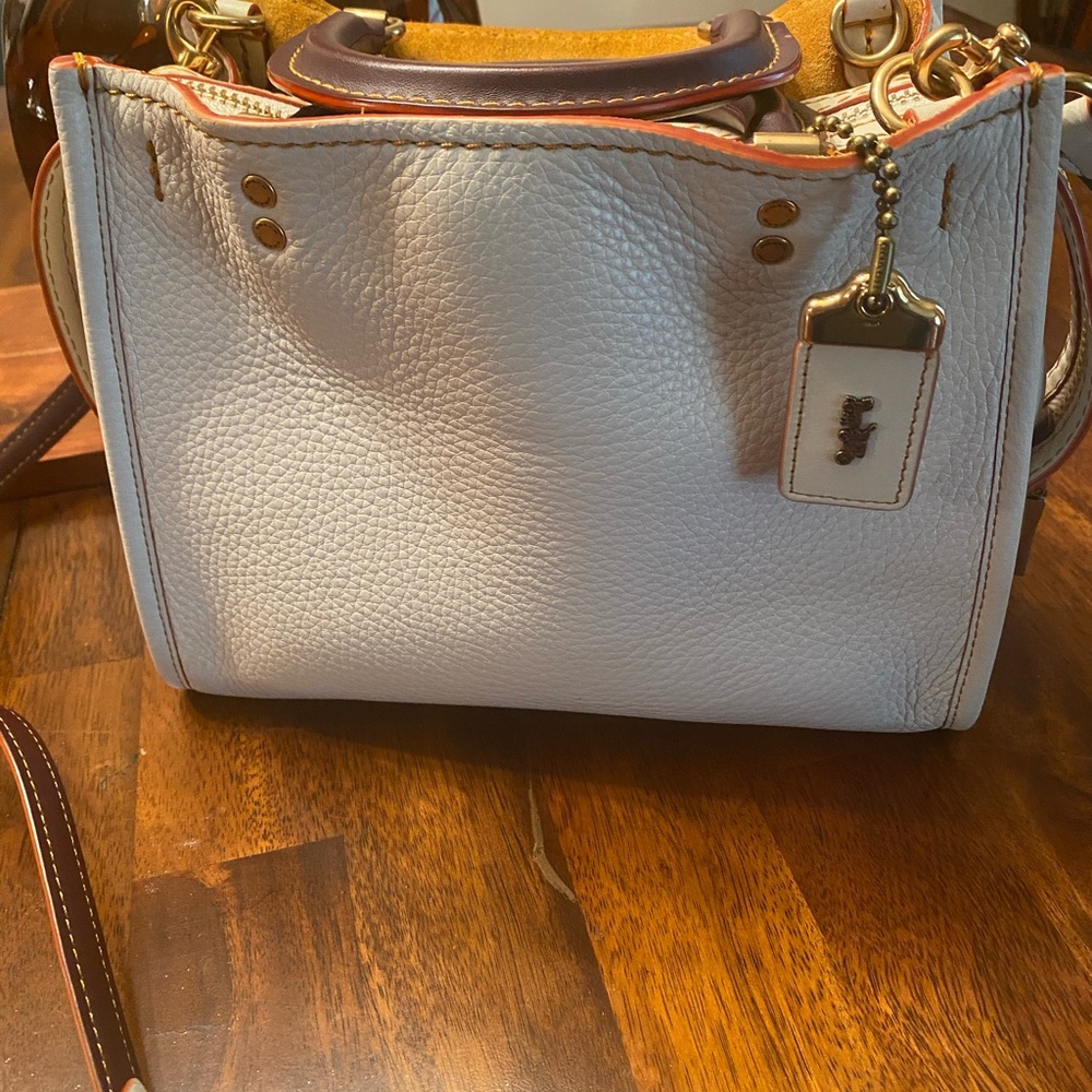 Coach Rogue 25 Bag in Chalk White & Oxblood